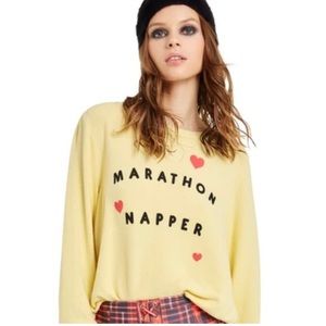 Wildfox Marathon Napper Yellow Pullover